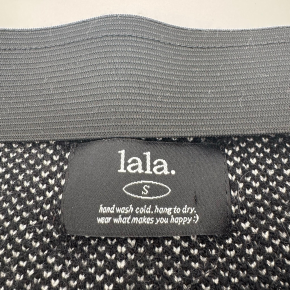 Lala Original To the Stars Black White Checkerboard Knit Midi Skirt S - Picture 6 of 8